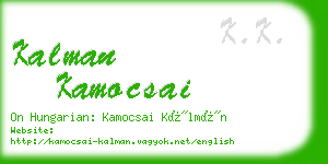 kalman kamocsai business card